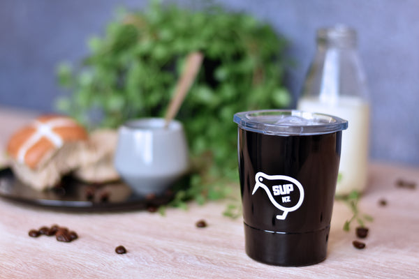 8oz stainless steel reusable cup black