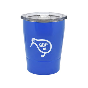 8oz stainless steel reusable cup blue