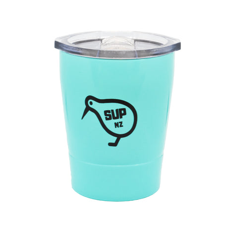 8oz stainless steel reusable cup turquoise